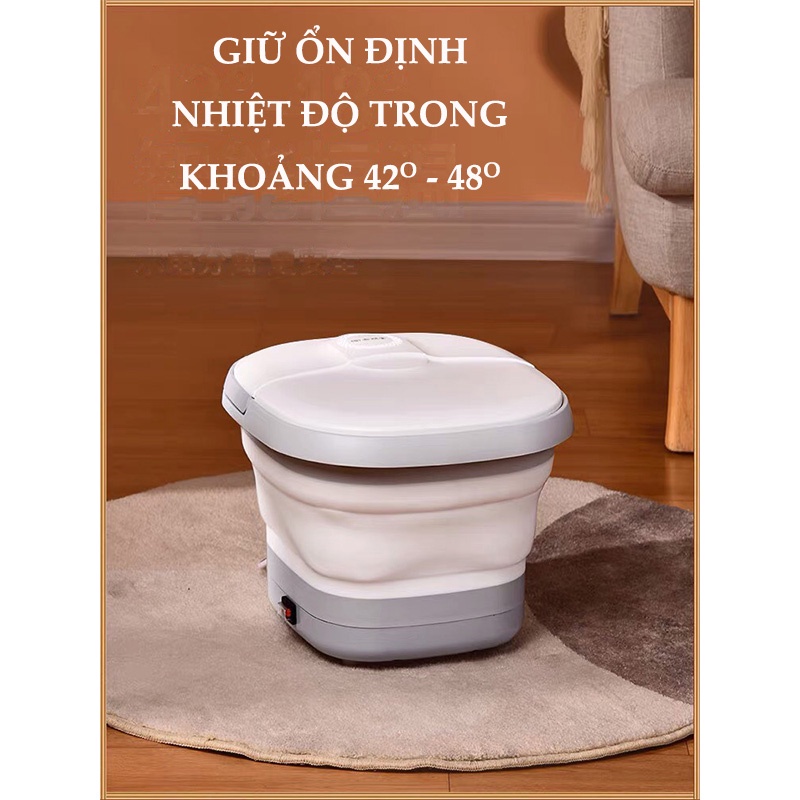 Chậu ngâm chân massage gấp gọn, Bồn ngâm chân mát xa cao cấp, tự động đun nước, giữ nhiệt ổn định - LB219211