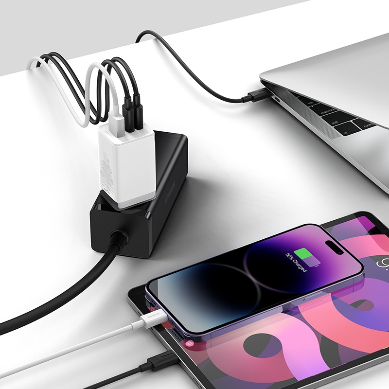 Củ Sạc Nhanh Baseus GaN5 Pro 65W Cổng USB Type C 4.0 3.0 PD Cho iPhone 13 Pro Xiaomi Samsung Laptop Macbook