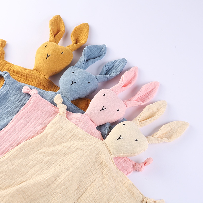 Baby Pure Cotton Vải Làm dịu Khăn Cho Bé Ngủ Búp Bê Con Thỏ Khăn Tay Dịu Nhẹ Đồ Chơi Làm Dịu