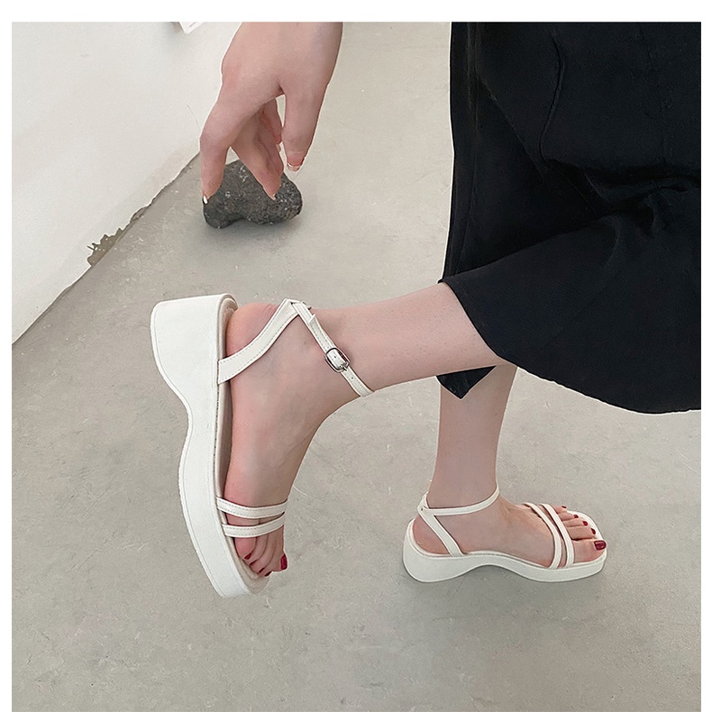 Giày sandal đế xuồng cao gót quai mảnh phong cách trẻ trung cho nữ - Mã S68