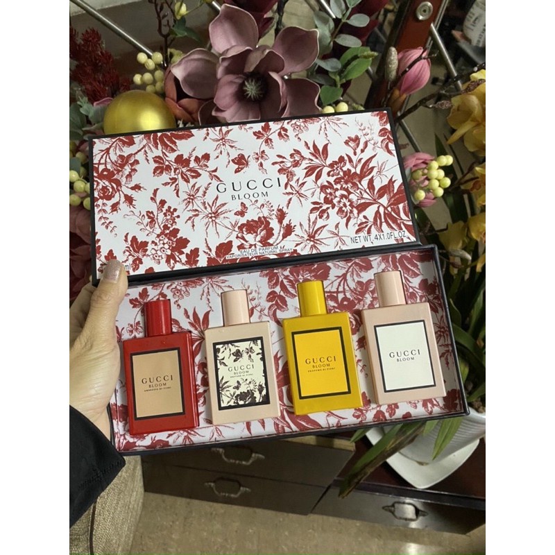 Set Nước Hoa Nữ Gucci Bloom mini 4 chai/ 30ml chai hàng Pháp - AM78