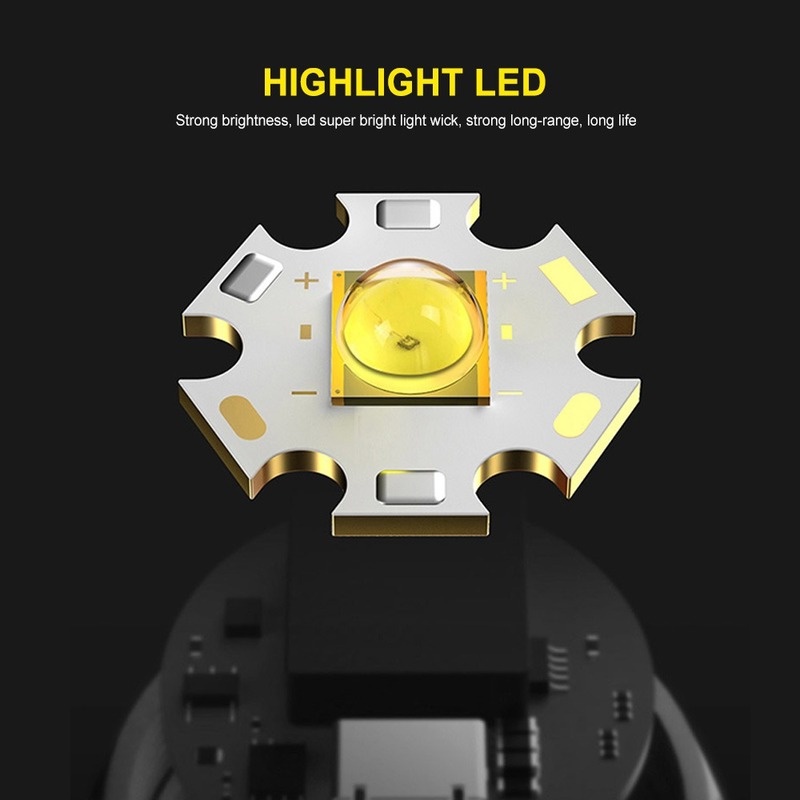 Đèn Pin LED Cầm Tay Chống Thấm Nước Với 3 Chế Độ Sáng Có Thể Điều Chỉnh Và Sạc USB