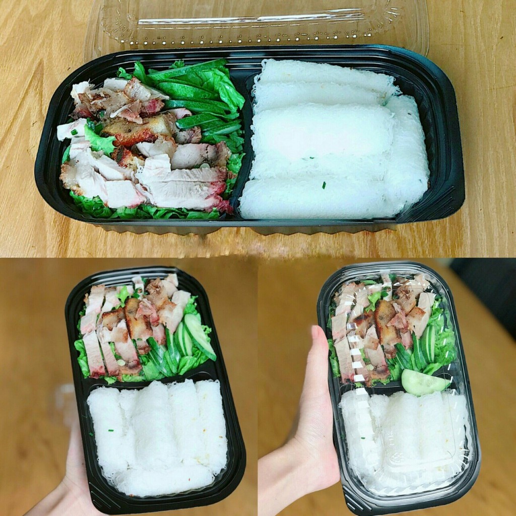 HỘP CƠM ĐẾ ĐEN 2 NGĂN HT17 (THÙNG 500 BỘ)