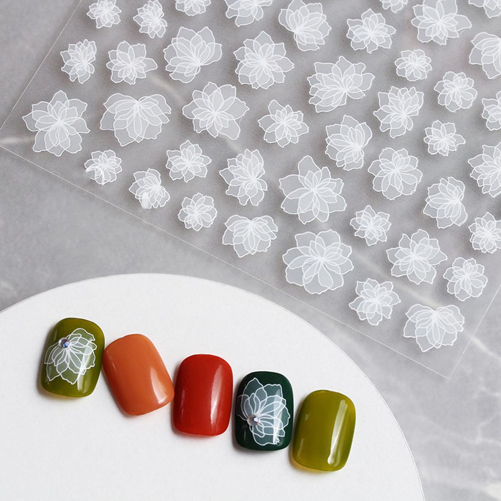 [Hàng mới về] Miếng dán trang trí móng tay in hoa và ngôi sao nhiều màu độc đáo DIY