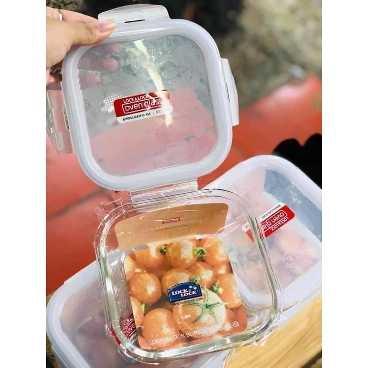 Hộp thủy tinh 400ml, 520ml, 750ml, 840ml hộp xinh xắn  nắp chống tràn, chịu nhiệt cao lên đến 400 độ C, Túi giữ nhiệt