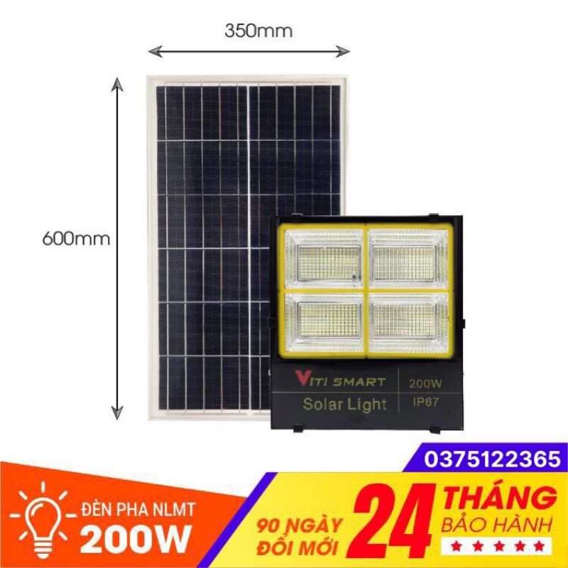 Đèn pha led năng lượng mặt trời 200w 4 khoang siêu sáng