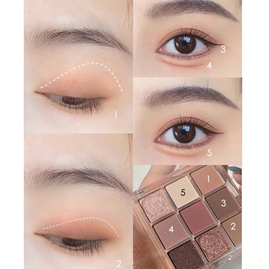 Bảng phấn mắt 9 ô hồng đất nâu tây Glam Colour cao cấp Sena Beauty | BigBuy360 - bigbuy360.vn