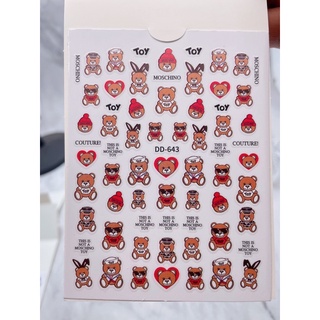 sticker 3d hoạt hình dán móng tay nail