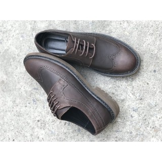 Giày tây công sở nam da bò cao cấp | giày cưới brogues longwing