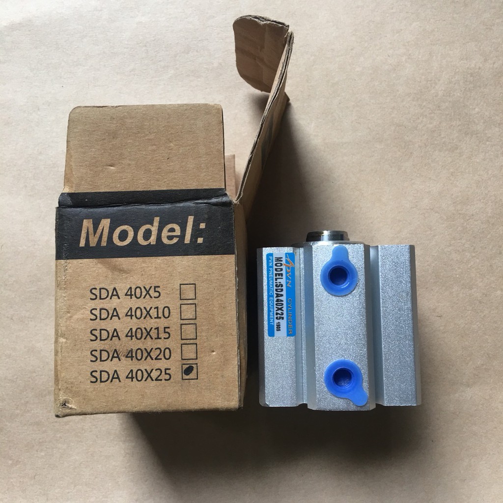 Xi lanh SDA 40x25 đẩy trục mô tơ thay dao nhanh máy phay