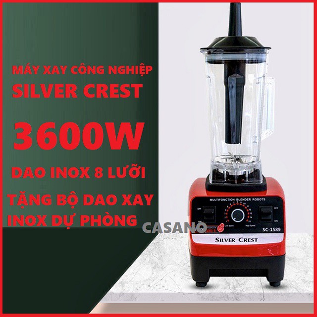 Máy xay công nghiệp 3600W SILVER CREST, Máy xay sinh tố công nghiệp đa năng: xay thịt cá, xay củ quả, ngũ cốc, đá bào...