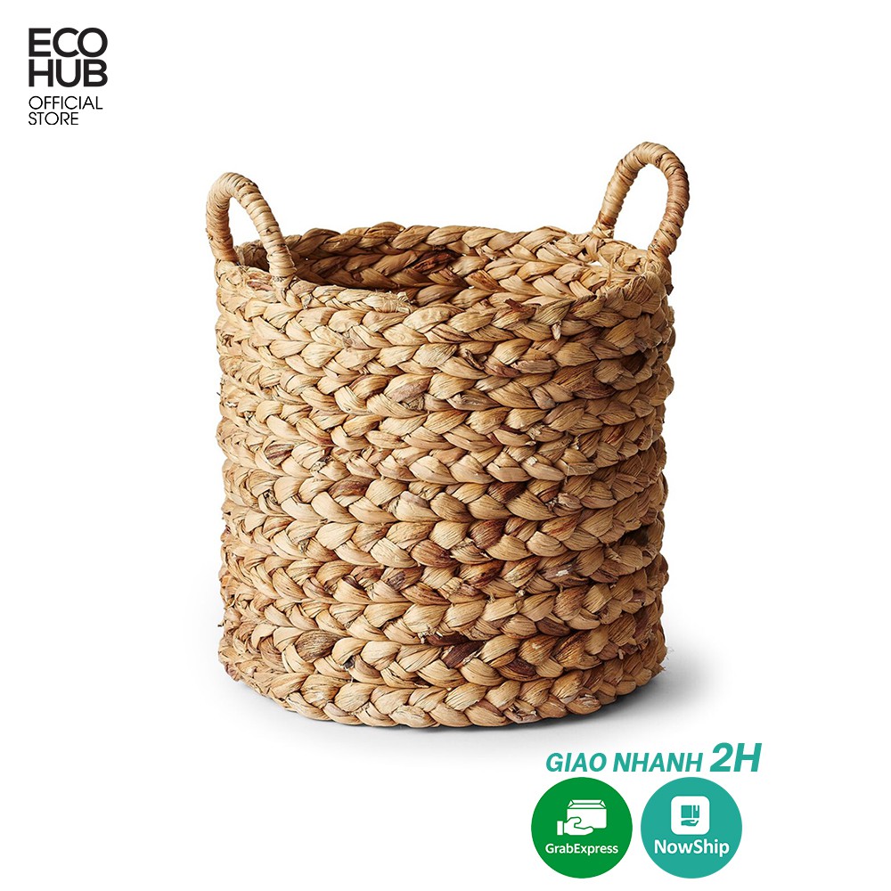 [Mã BMINCU50 giảm 50K đơn 250K] Giỏ lục bình ECOHUB tròn trồng cây / Decor / Đựng đồ Có tay cầm, (4 Khích thước) | EH038