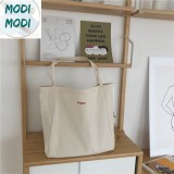 Túi tote vintage size lớn IN chữ "BONJOUR"