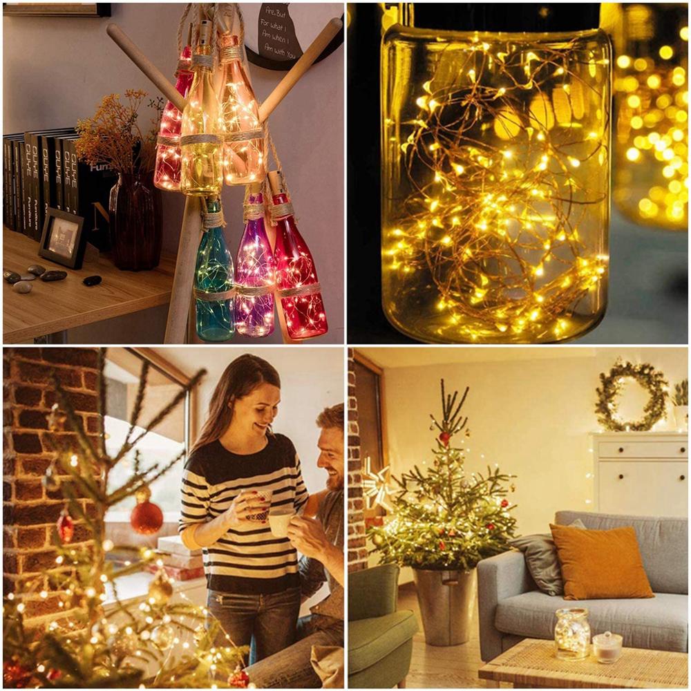 Dây Đèn led Dài 2m Sử Dụng Pin Dùng Trang Trí Chai Rượu