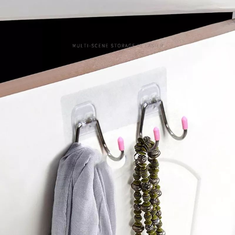 Móc Đôi Inox Treo Đồ Dán Tường Đa Năng