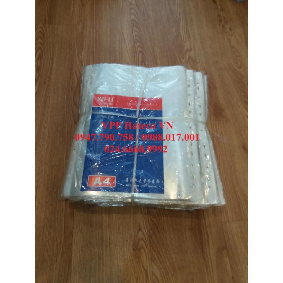 100 chiếc Sơ mi lỗ A4 Xifu xanh trung - Túi đục lỗ - File 11 lỗ