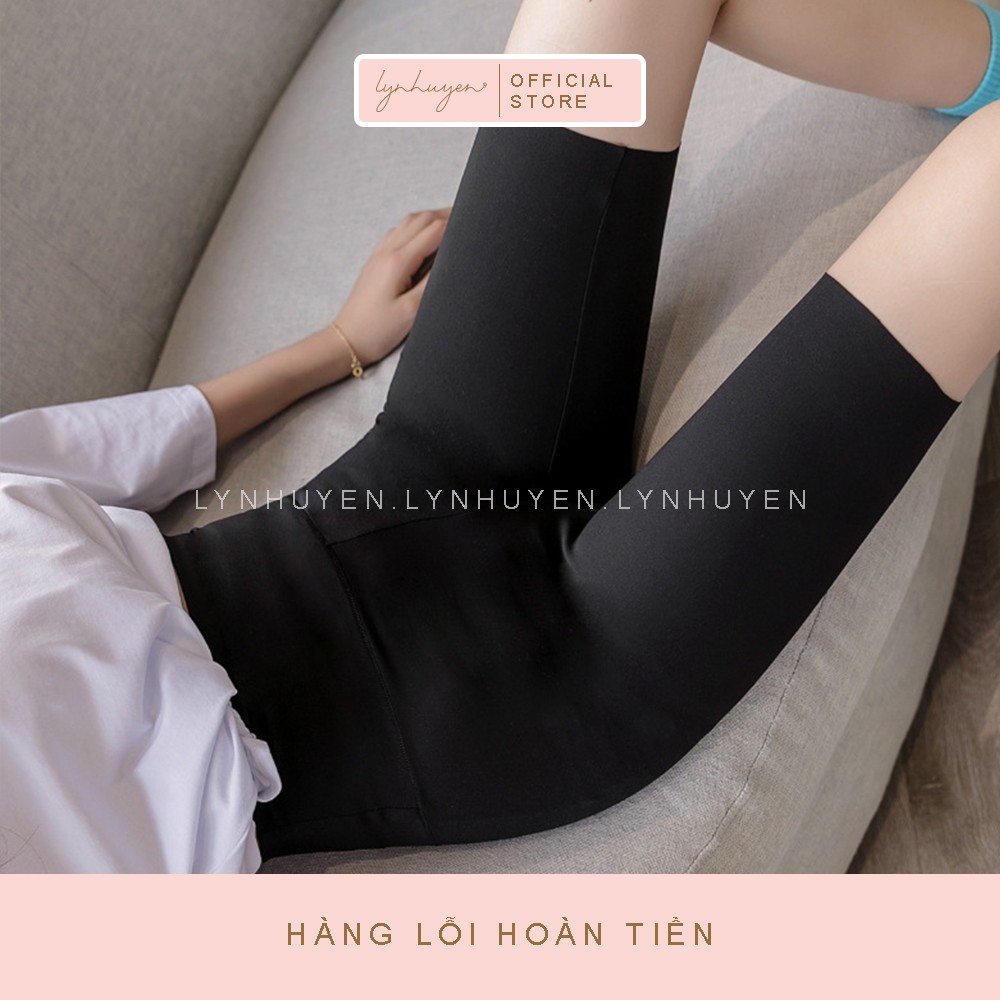 Quần Legging Lửng Đùi Nữ Nâng Mông Cạp Cao Lynhuyen Màu Đen Q007