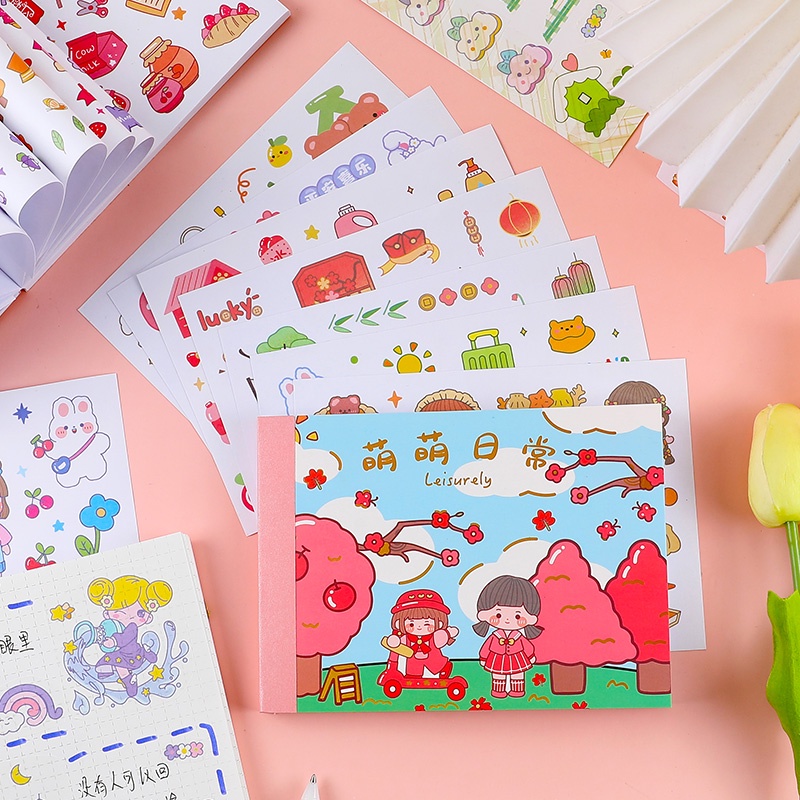 Bộ 50 Tờ Sticker Họa Tiết Hoạt Hình Dễ Thương Trang Trí Nhật Ký