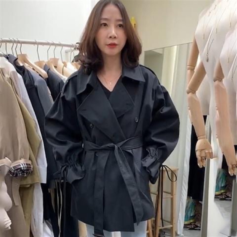 Áo mangto dáng ngắn 2 lớp