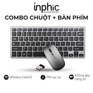 Combo Bàn Phím Và Chuột Không Dây Inphic V780 Siêu Mỏng và Gọn Nhẹ - Chính Hãng