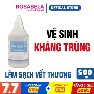 Nước muối sinh lý Hadiphar 💓FREESHIP💓súc miệng, rửa vết thương Chai 500ml [Hàng chính hãng]