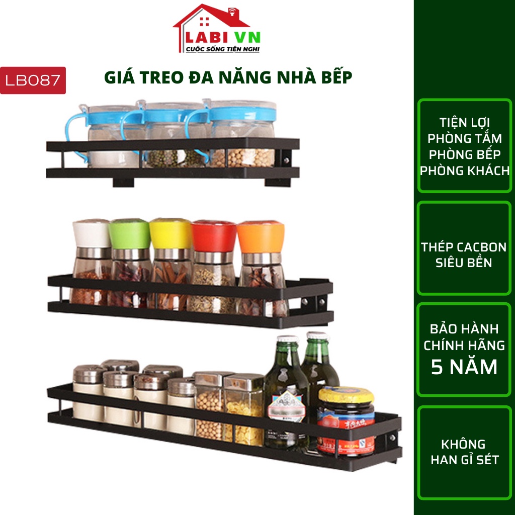 Kệ để đồ đa năng LABIVN LB087 Treo tường tiện lợi, hợp kim thép Cacbon 5 lớp siêu bền, không gỉ sét