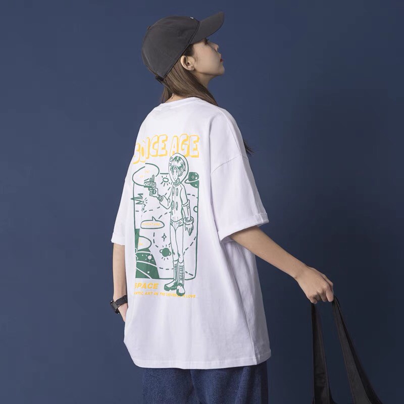Áo thun tay lỡ in hình  KL Unisex