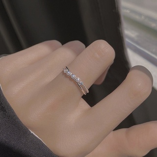 Nhẫn đính hôn bằng bạc 925 đính đá zircon thời trang thanh lịch cho nữ