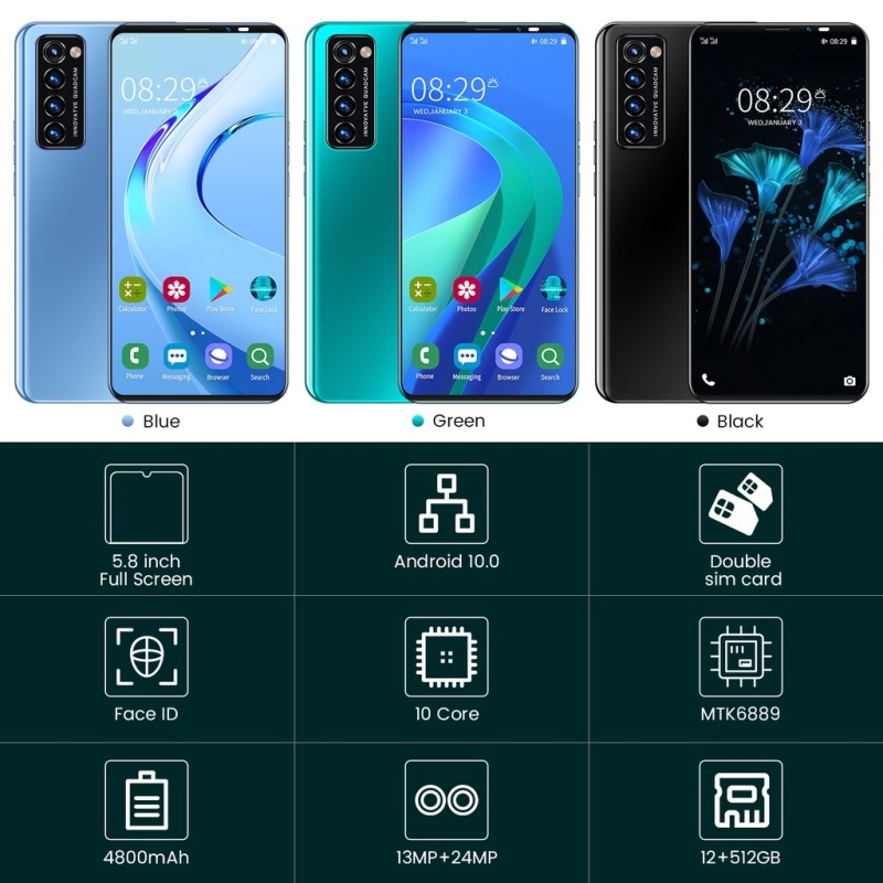 Điện thoại di động Rino6 Pro  android smartphone wifi 5g game điện thoại