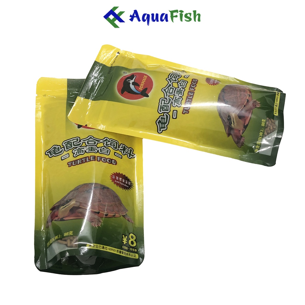 Thức ăn chuyên dụng cho rùa cảnh nhãn hiệu Porpoise gói 88g (giúp rùa ham ăn, nhanh lớn, tăng sức đề kháng)