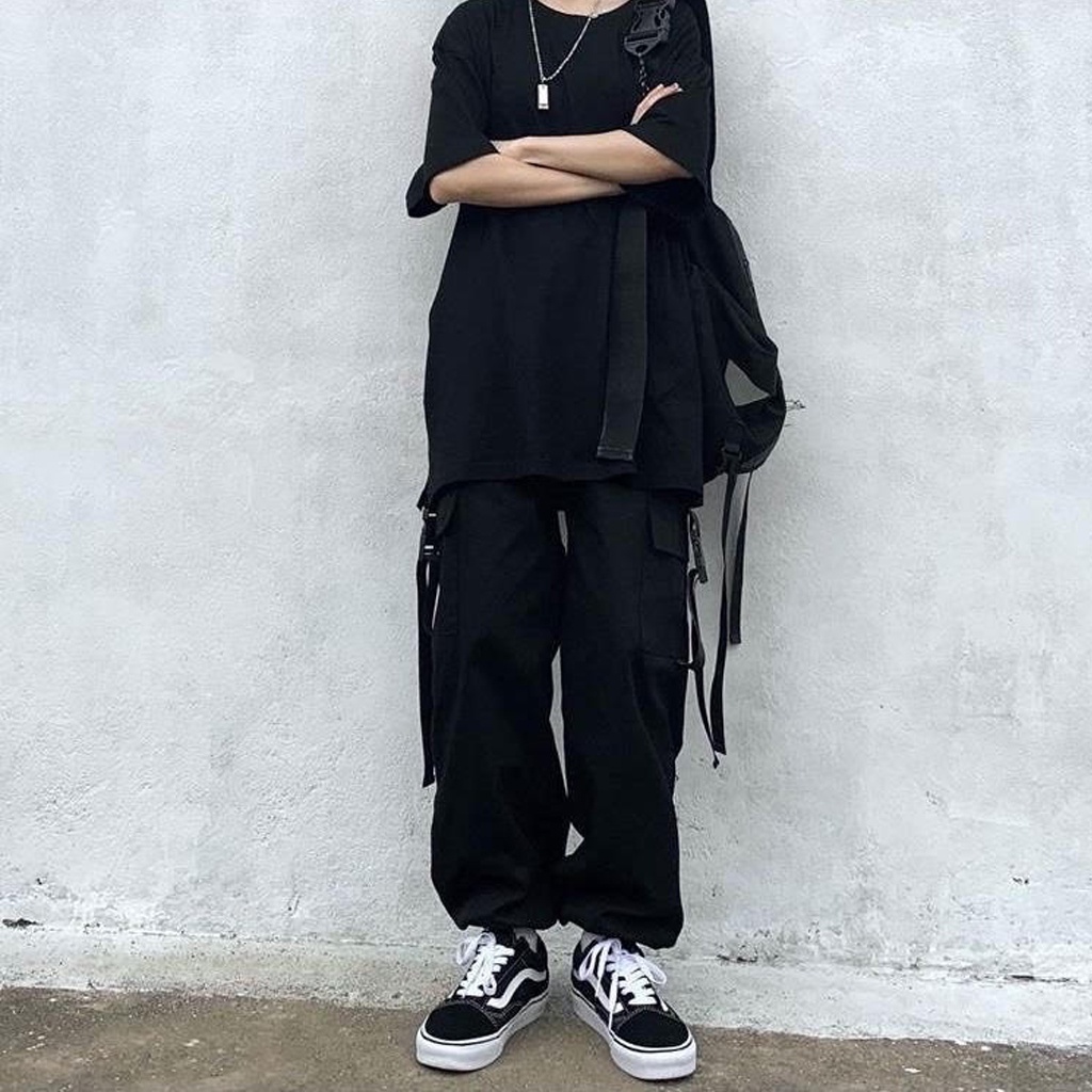 Quần Jogger Unisex nam nữ Kaki cao cấp - Quần Kaki Cargo Pants mềm nam nữ màu đen