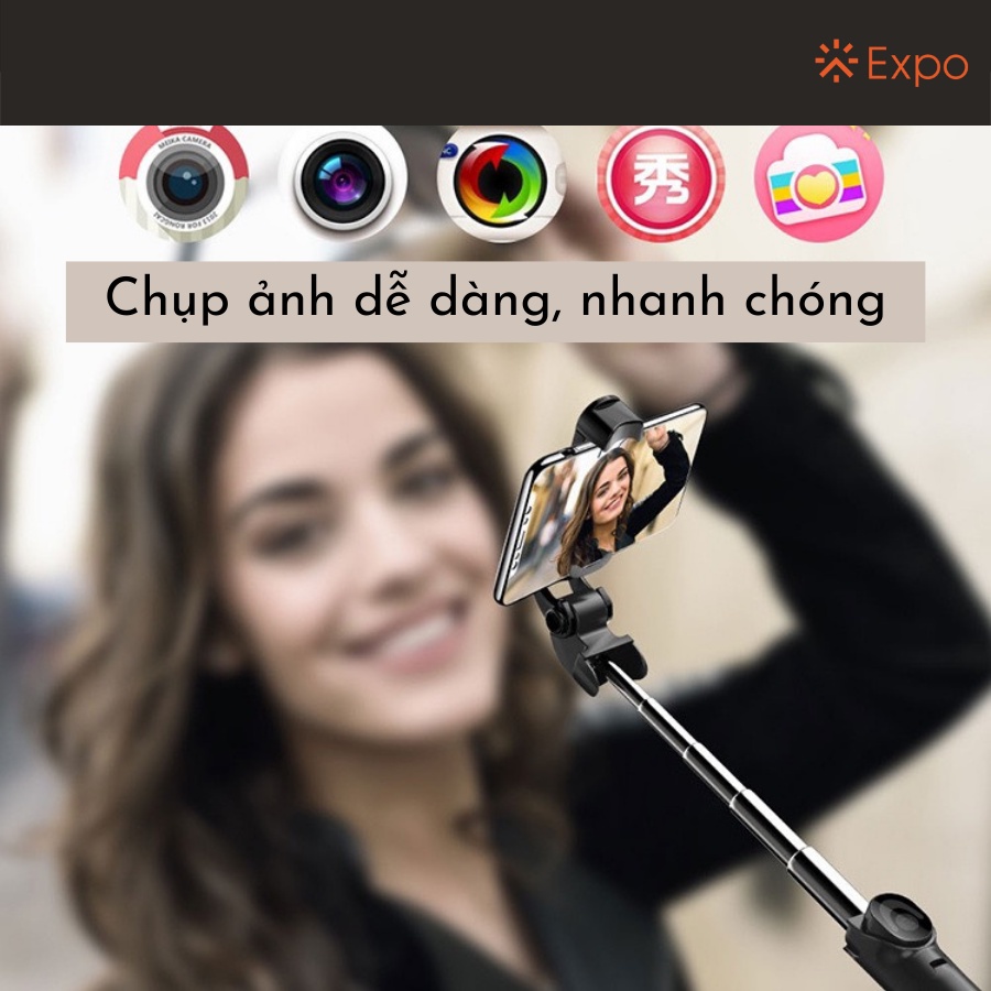 Gậy tự chụp ảnh selfie 3 chân có điều khiển từ xa, hỗ trợ livestream, chụp hình sống ảo XT-09