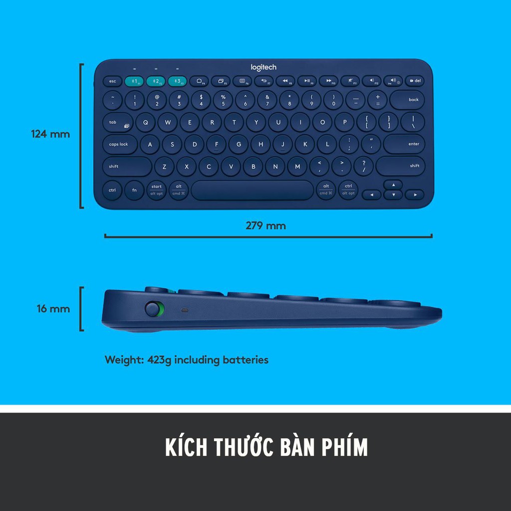 Bàn phím Bluetooth Logitech K380, Kết nối Bluetooth cùng lúc 3 thiết bị, Pin sử dụng tới 2 năm - Hàng Chính Hãng | BigBuy360 - bigbuy360.vn