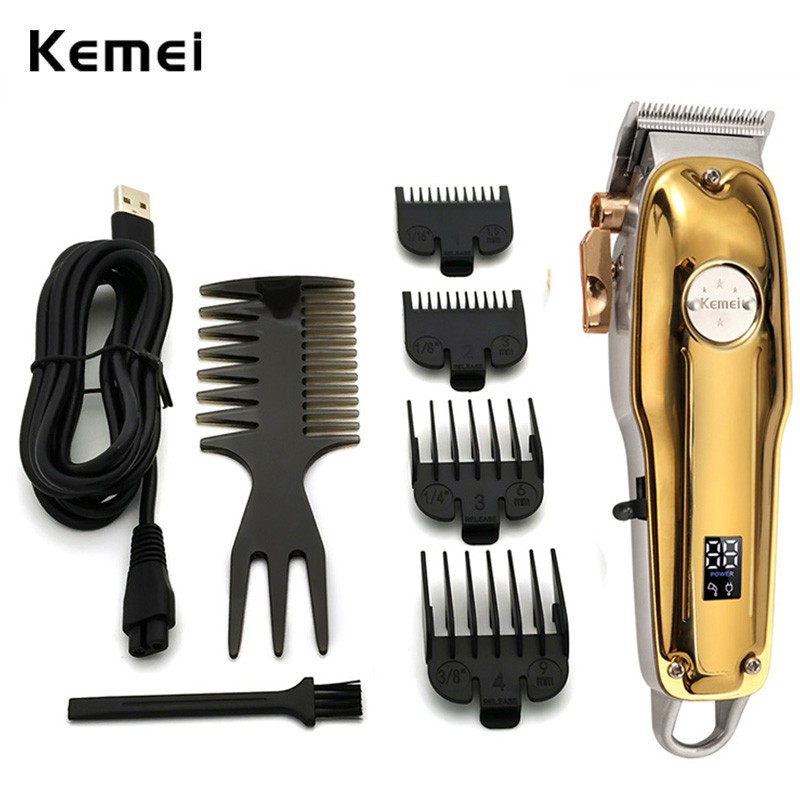 Kemei Professional Barber Cordless Hair Clippers LCD Display KM-1986