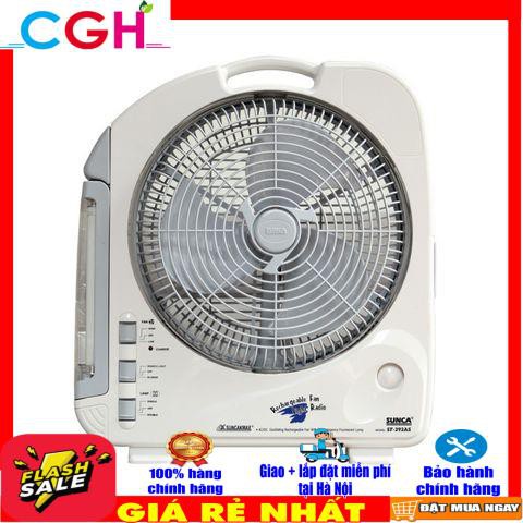 Quạt sạc tích điện Sunca SF-292A kết hợp đèn