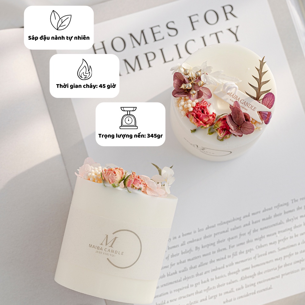 Nến thơm phòng cao cấp 4 mùa SWEET HOME làm từ sáp nguyên chất không khói hương thơm tự nhiên giúp decor phòng