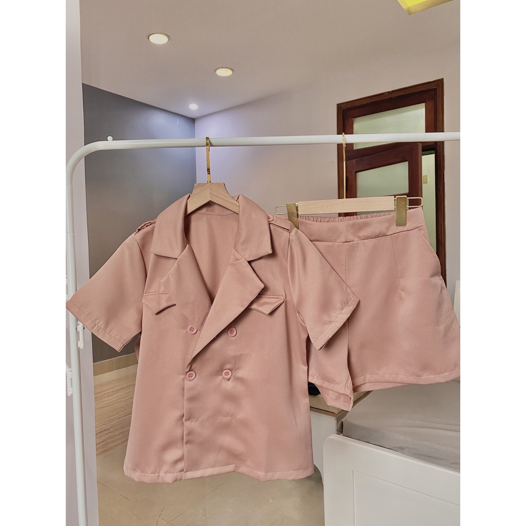 Set vest Tafta 6 nút sang chảnh MeiMei Store- Freesize 2208SET4