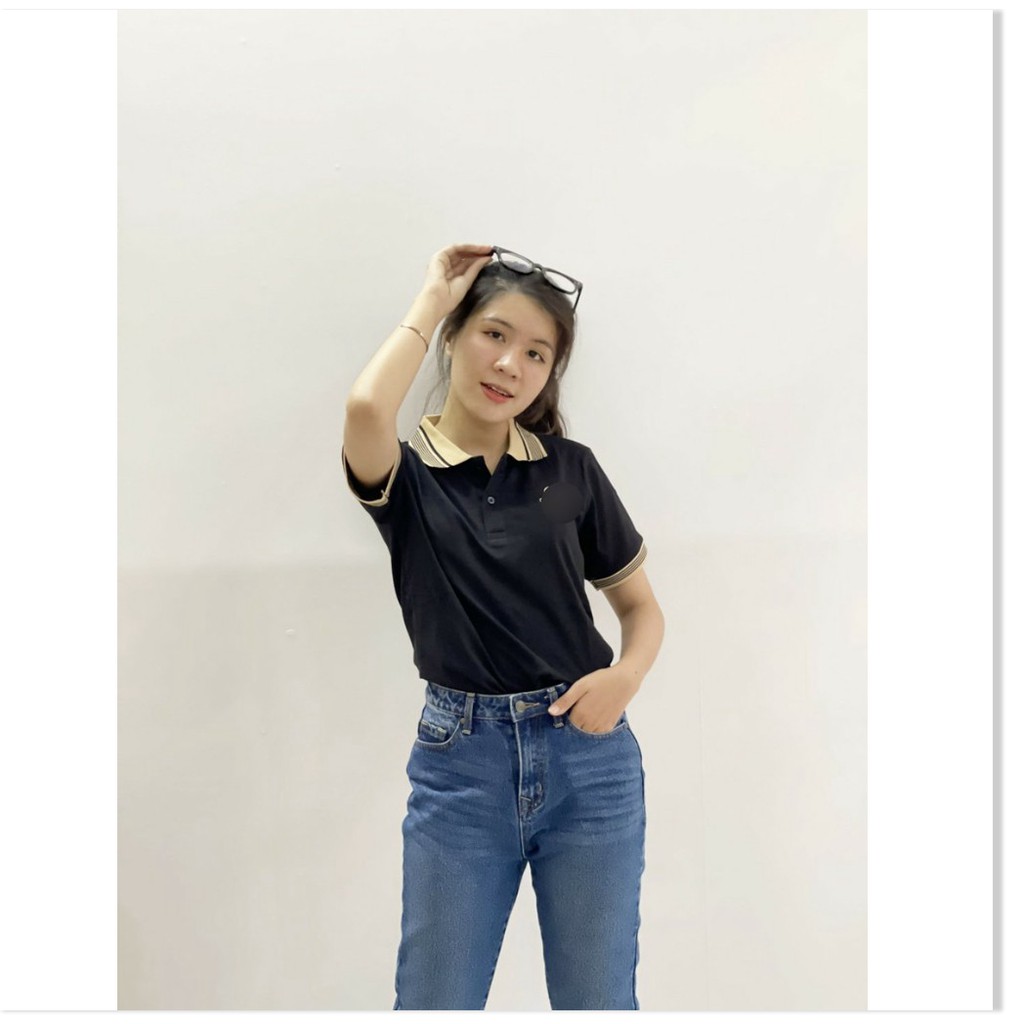 ÁO THUN CỔ TRỤ VIỀN ÁO TAY ÁO XINH XẮN,HỌA TIẾT TRƠN NHƯNG KHÔNG KÉM PHẦN SANG TRỌNG  THỜI TRANG KME.STORE