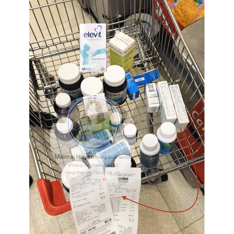 [Đủ bill+Tem Chemist] ELEVIT Sau Sinh Cho Con Bú BREASTFEEDING ÚC Hộp 60 Viên | Thế Giới Skin Care