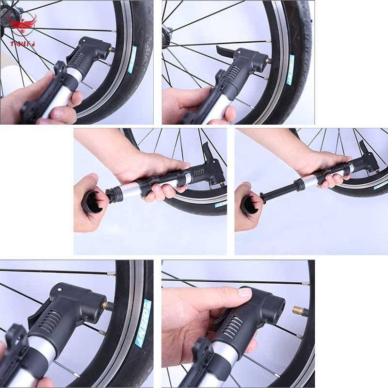 Mới Ống Bơm Xe Đạp Mini Cầm Tay Với Van Schrader