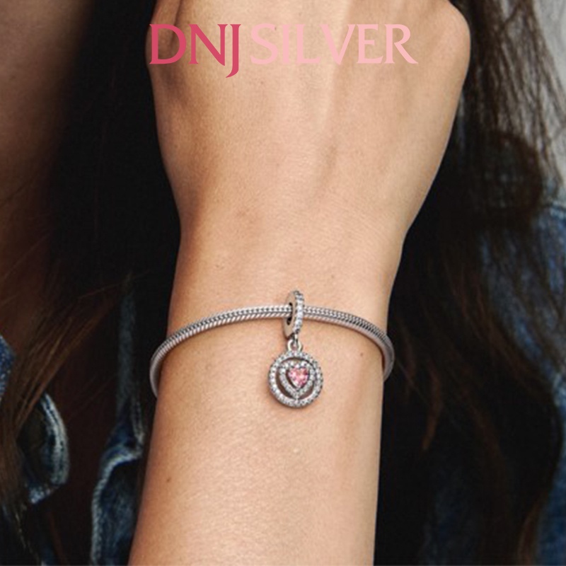 [Hàng cao cấp] Charm bạc 925 cao cấp, hàng chuẩn bạc - Charm Sparkling Double Halo Heart thích hợp để mix vòng tay charm