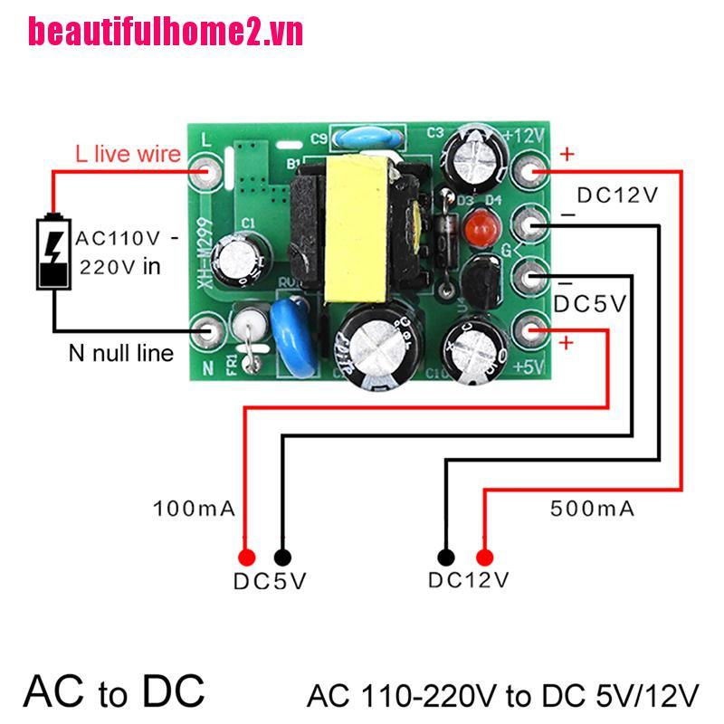 Bảng Mạch Chuyển Đổi Ac110V 220v Sang Dc 12v 0.2a + 5v