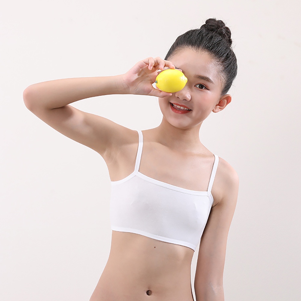 ♥Tigo♥ Girls Bra Cotton No Steel Ring Teenager Students Vest Bra Kids Bra Baby Bra No Bra Pads