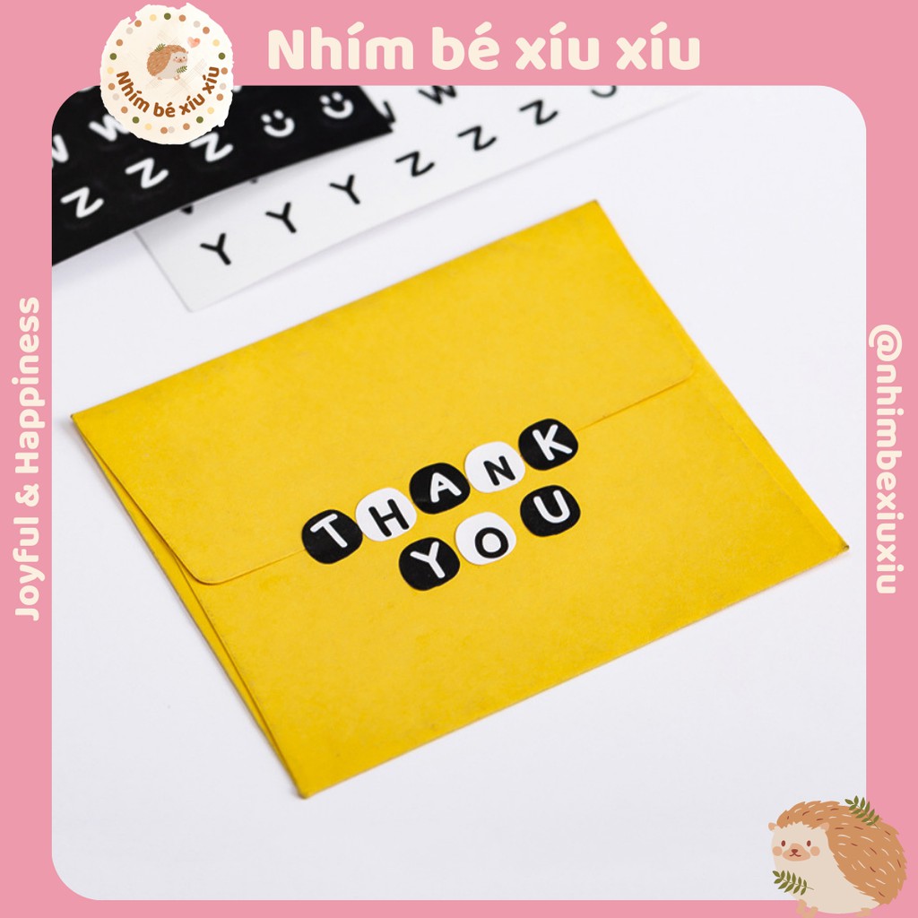 Tấm sticker in bảng chữ cái ABC/chữ số trang trí sổ tay/nhật ký (Chữ in hoa)