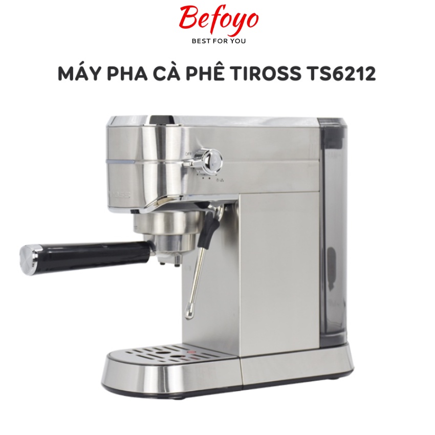 Máy pha cà phê Espresso Tiross TS6212, máy pha cafe tự động áp suất 15 Bar