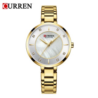 Đồng Hồ Nữ Curren 9051 Dây Thép Không Gỉ, Chống Nước, Chống Xước, Kiểu Dáng Thời Trang, Sang Trọng