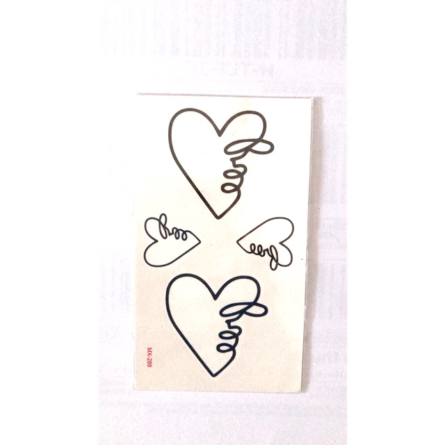 Hình xăm dán nhịp tim trái tim 10x6cm_ tặng đồng size khi mua từ 5 tấm