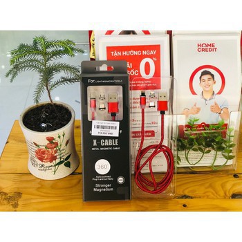 [Hot]-Cáp Sạc X Cable Từ Nam Châm xoay 360