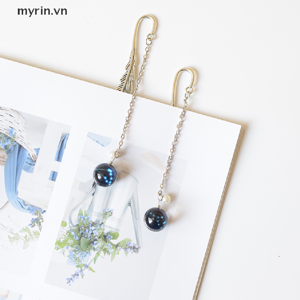 Thẻ Đánh Dấu Trang Sách Bằng Kim Loại Hình 12 Cung Hoàng Đạo