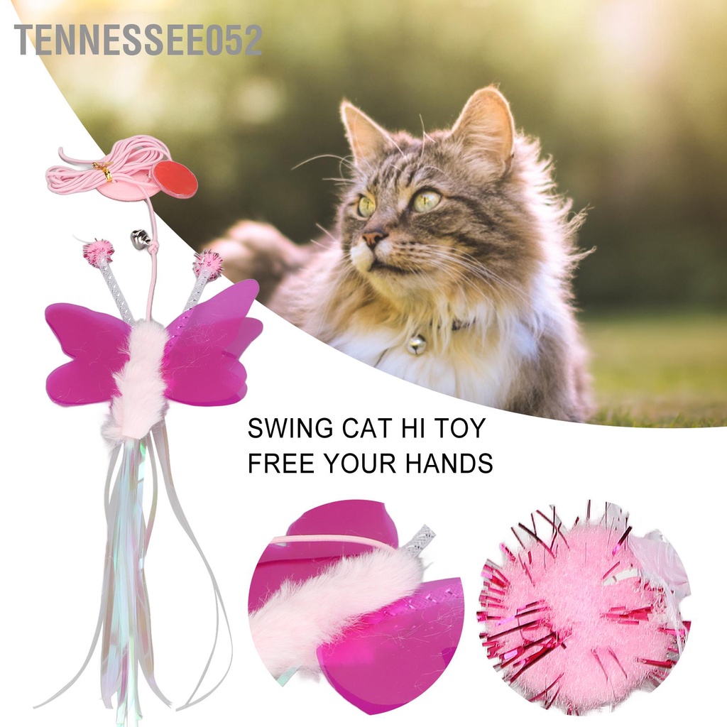 Tennessee052 Đồ chơi tương tác cho mèo Có thể thu vào dây co giãn có điều chỉnh Treo đồ dành vật nuôi Mèo